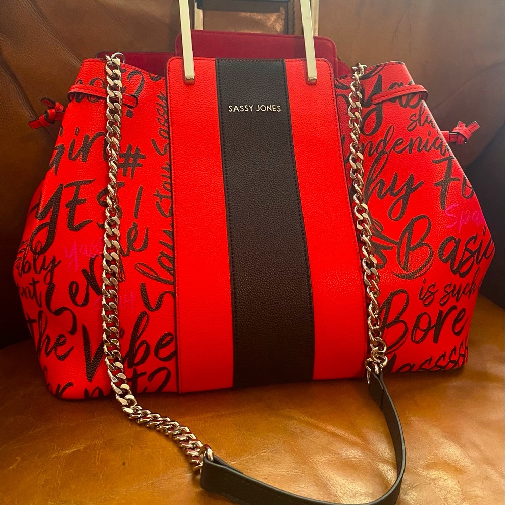 Beautiful Sassy Jones Lori Bag in Red and Black..